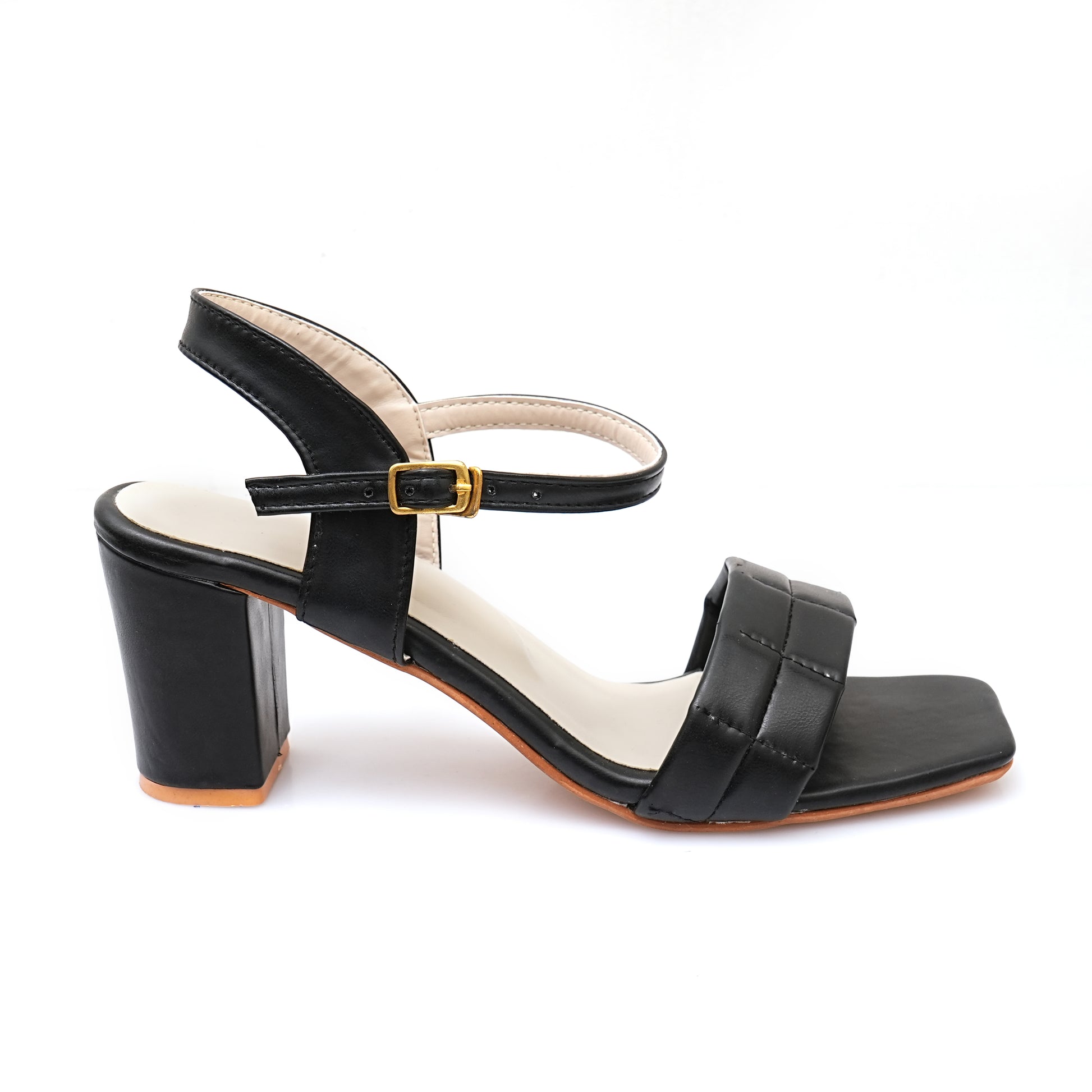 MosFlare Women's Black Quilted Square Toe